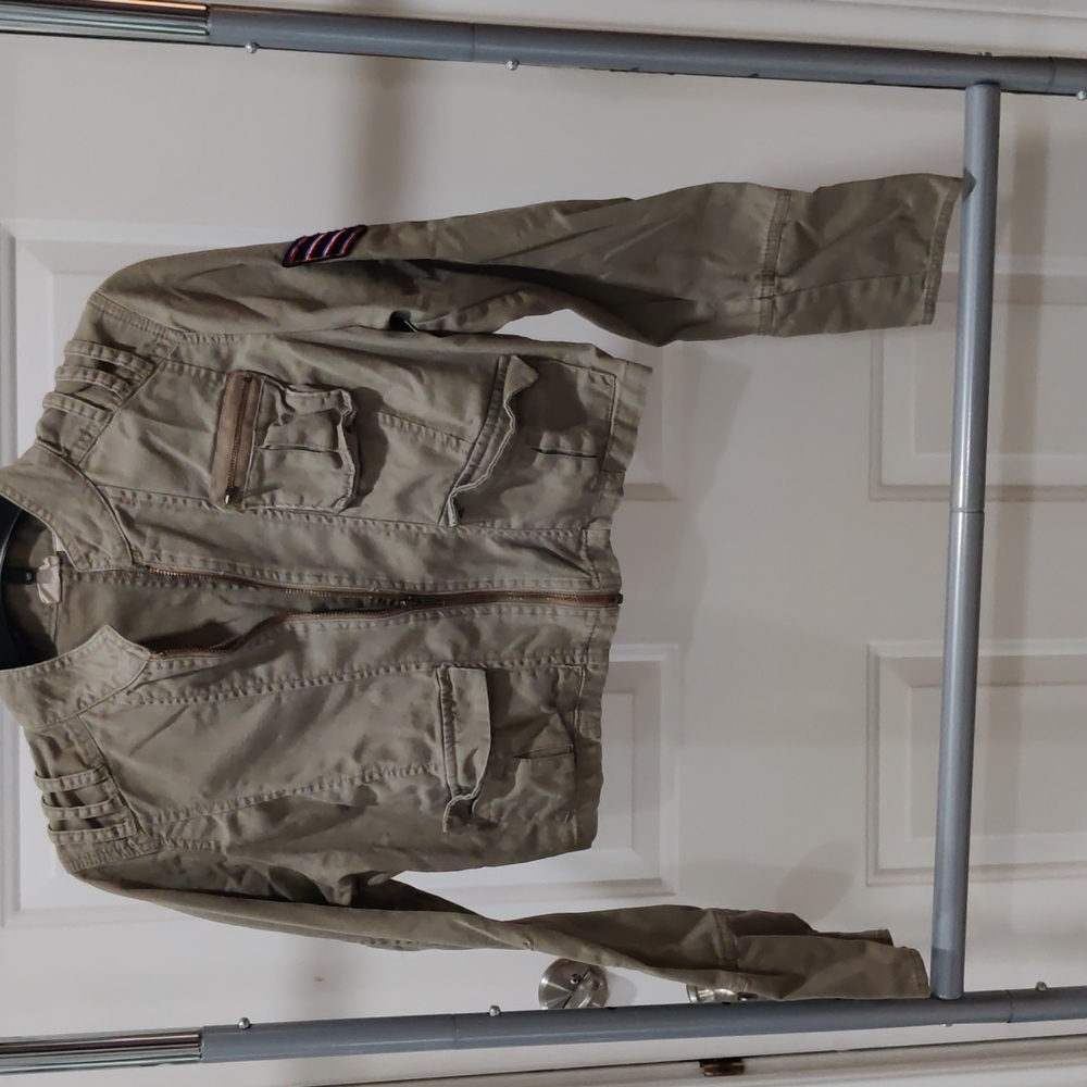 Army jacket crop top